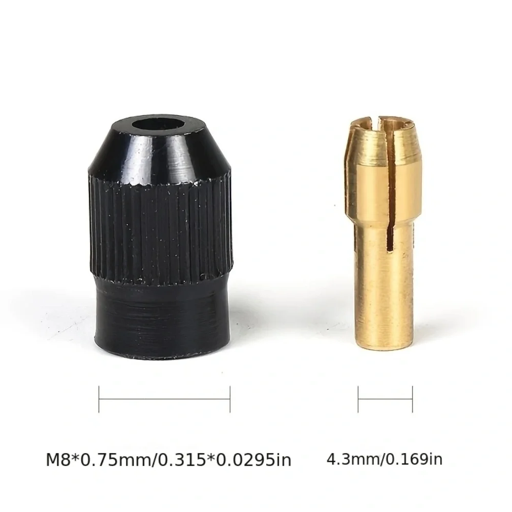 11-Piece Micro Drill Chuck Brass Collet Set, Suitable for Home DIY Repair Tools, Electric Grinder Collet, Collet Nut Set