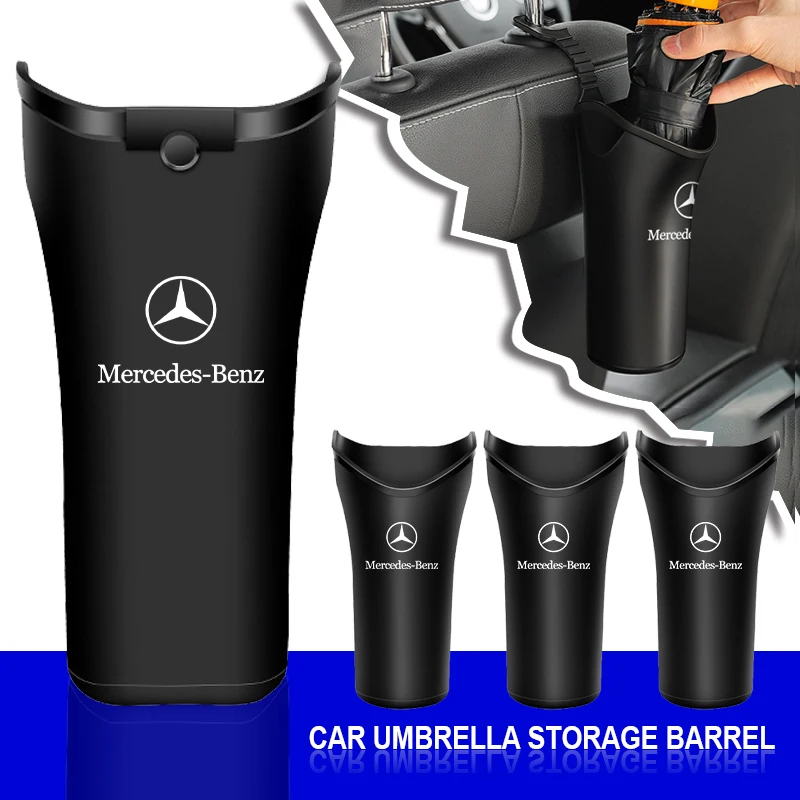 Car Storage Box Umbrella Garbage Organizer Bucket Car Styling For Mercedes Benz W211 W203 W204 W210 W124 AMG W202 CLA W212 W220