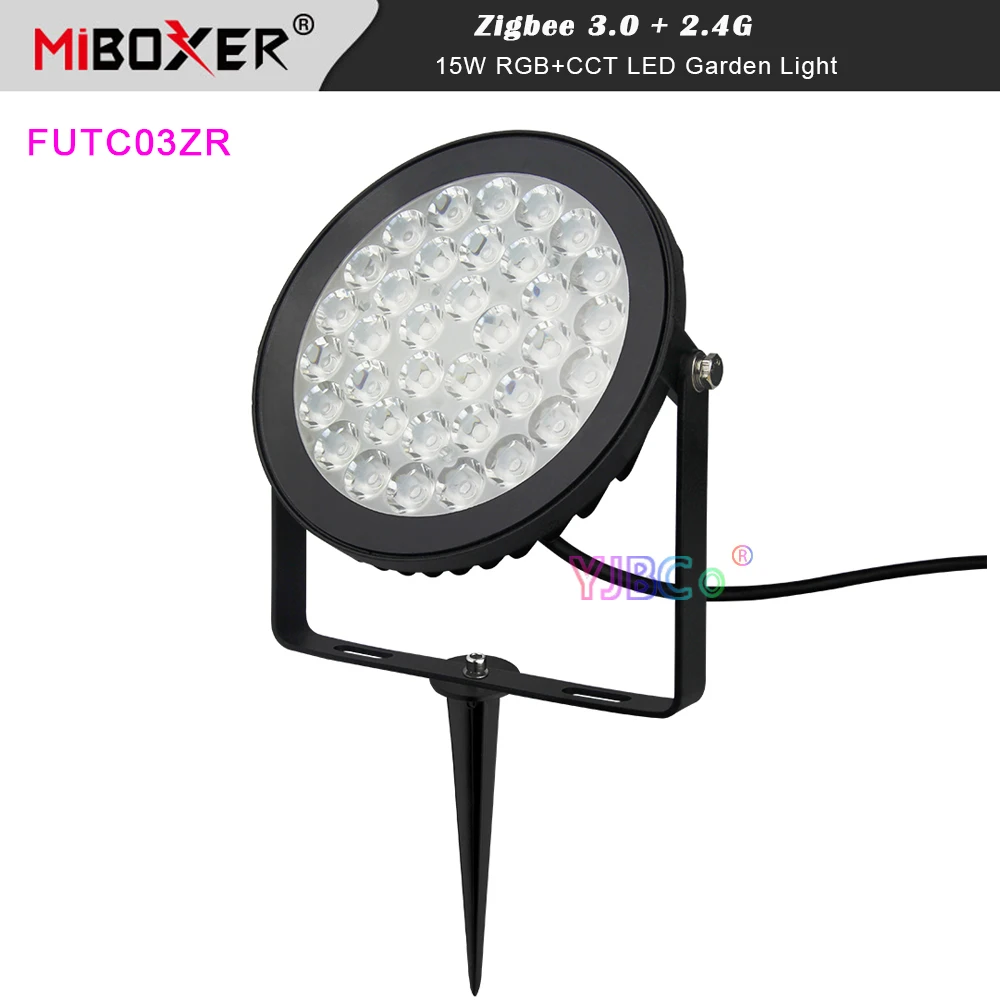 

Miboxer FUTC03ZR Zigbee 3,0 15 Вт RGB + CCT светодиодный садовый светильник умный водонепроницаемый IP66 газонная лампа 2,4G RF пульт дистанционного управления/DMX512/ управление TUYA