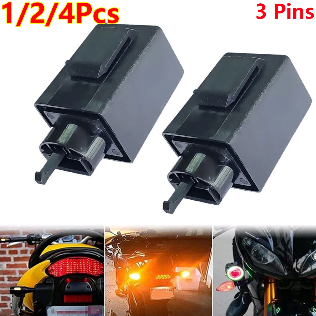 

1/2/4Pcs 3Pin 12V Motorcycle LED Flasher Relay Electronic Blinker Turn Signal Light Flasher Automobile Turn Signals Switch part