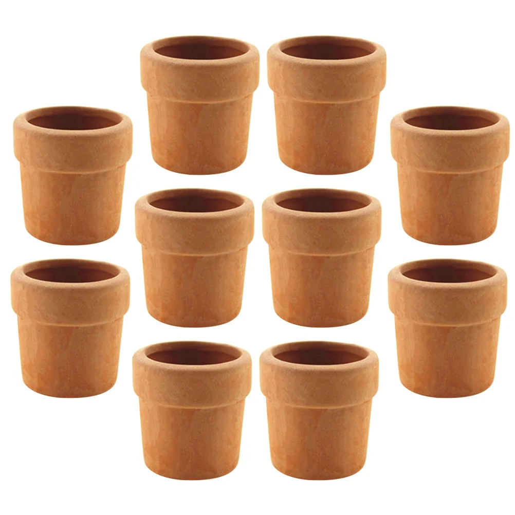 12 Pcs House Flower Pot Mini Adornment Pots Decor Planter Toys Micro Landscaping Ornaments Desktop Miniature Statues