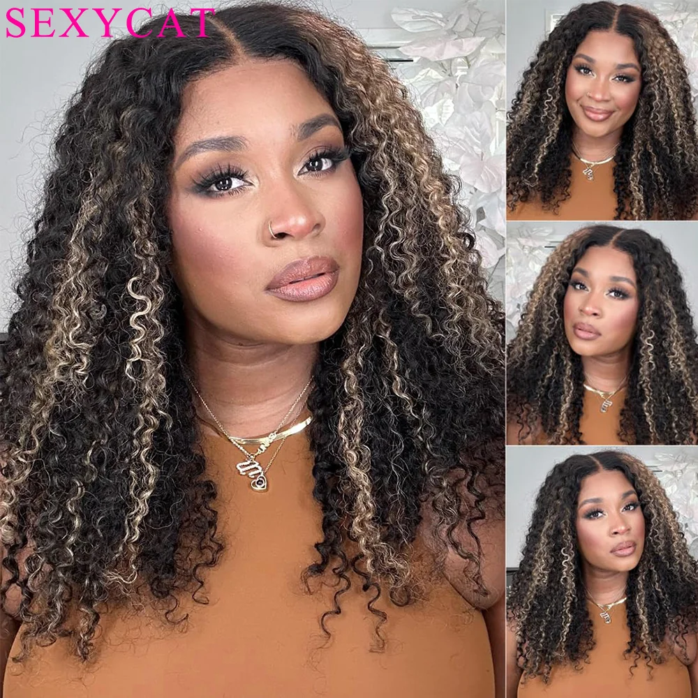 Highlight Deep Wave Lace Front Pruiken Human Hair 13X4 Hd Lace Front Pruiken Menselijk Haar 1b/27 Zwart Met Blonde Gekleurde Lijmloze Pruiken