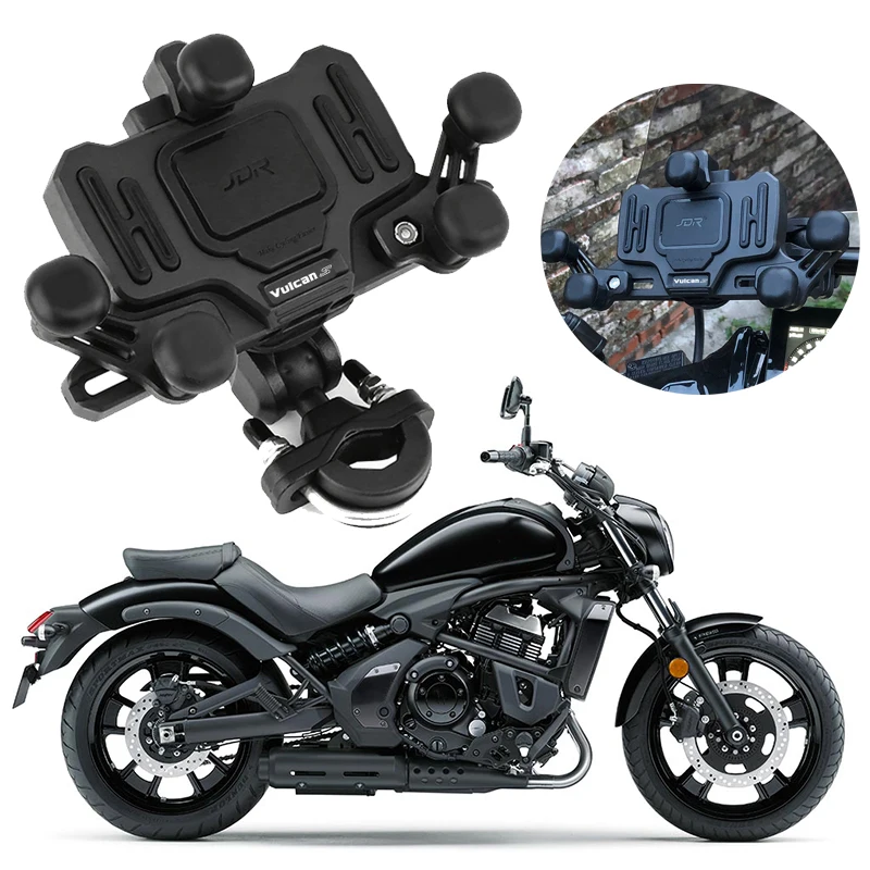 

For KAWASAKI Vulcan S 650 VN650 2015-2023 2024 2025 Motorcycle Handlebar Rearview Mirror Mobile Phone Holder GPS Stand Bracket