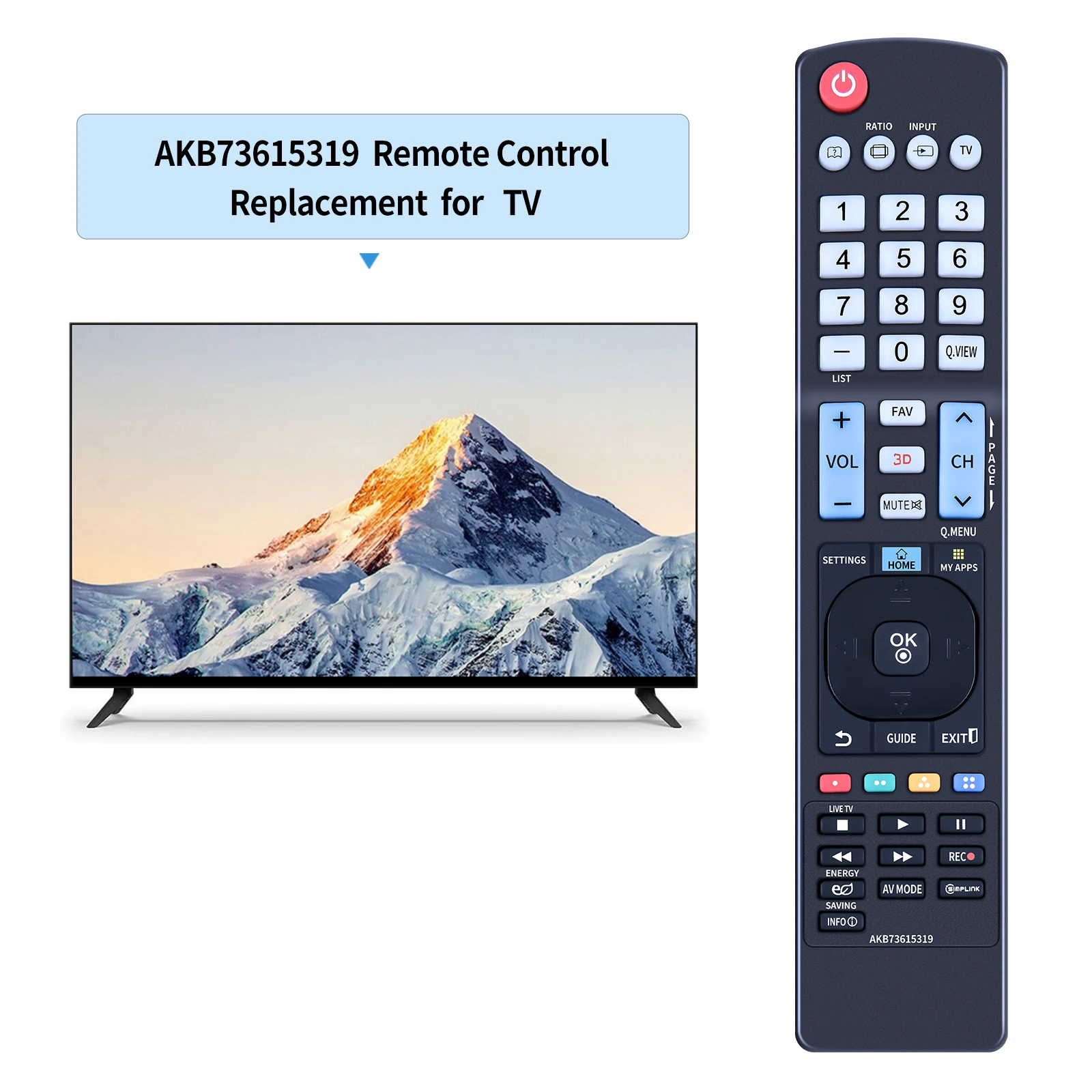 New AKB73615319 Replace Remote fit for TV 42LM6400 42LM6400-SA 32LM6400 32LM6400-SA 32LM6400SA 42LM6400SA 47LM6400SA