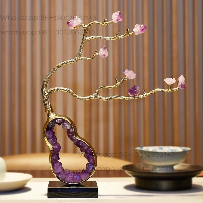 amethyst gourd ornament, living room entrance TV cabinet, light luxury and high-end lucky decoration