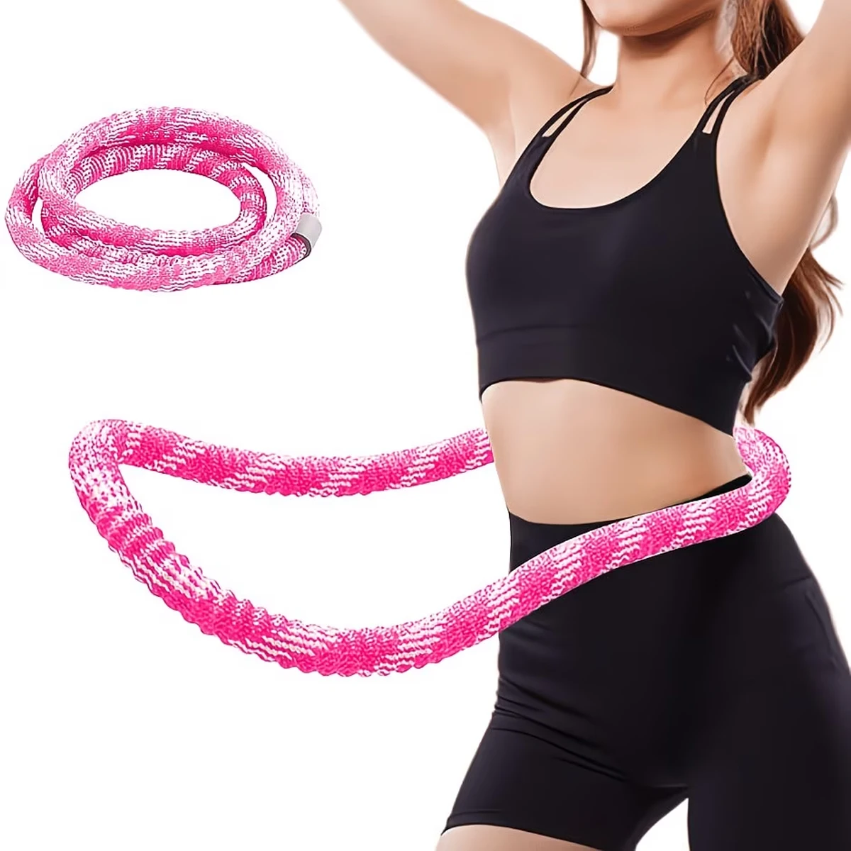 Hula Hoop com Peso Leve, Hula Hoop Portátil para Fitness para Mulheres e Homens, Treinamento Abdominal para Perda de Peso, Exercício em Casa
