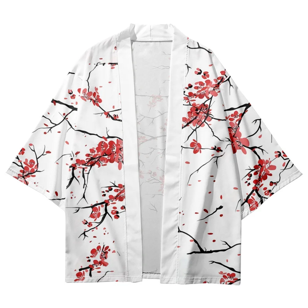 

Black Print Cosplay Shirt Traditional Haori Kimono Women Men Harajuku Japanese Beach Yukata Streetwear Cardigan Clothing