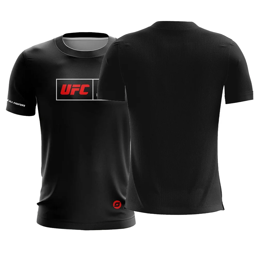 الرجال UFC القتال التدريب جيرسي موضة جديدة الأسود تيز الرجال اللياقة البدنية الصالة الرياضية الرياضة الجولة الرقبة تي شيرت الذكور عادية أبلى القمم