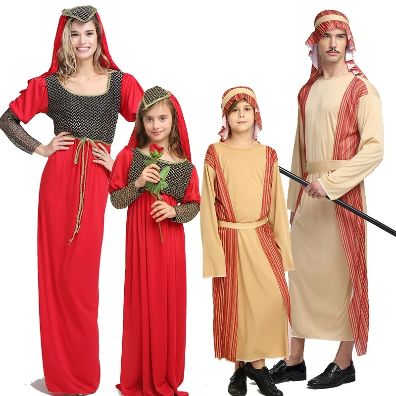 children adult red Egypt pharaoh cosplay costume Egyptian Cleopatra Queen party Shepherd Arab prince princess Empress dress