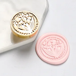 Star Céu Lotus Rose Standard Wachs Seal Stempel, Retro -Versiegelungswachsstempel, Kopf, Blumenblatt, dekoratives Geschenk 6 Hauptblumenmarkenverkäufe - №3