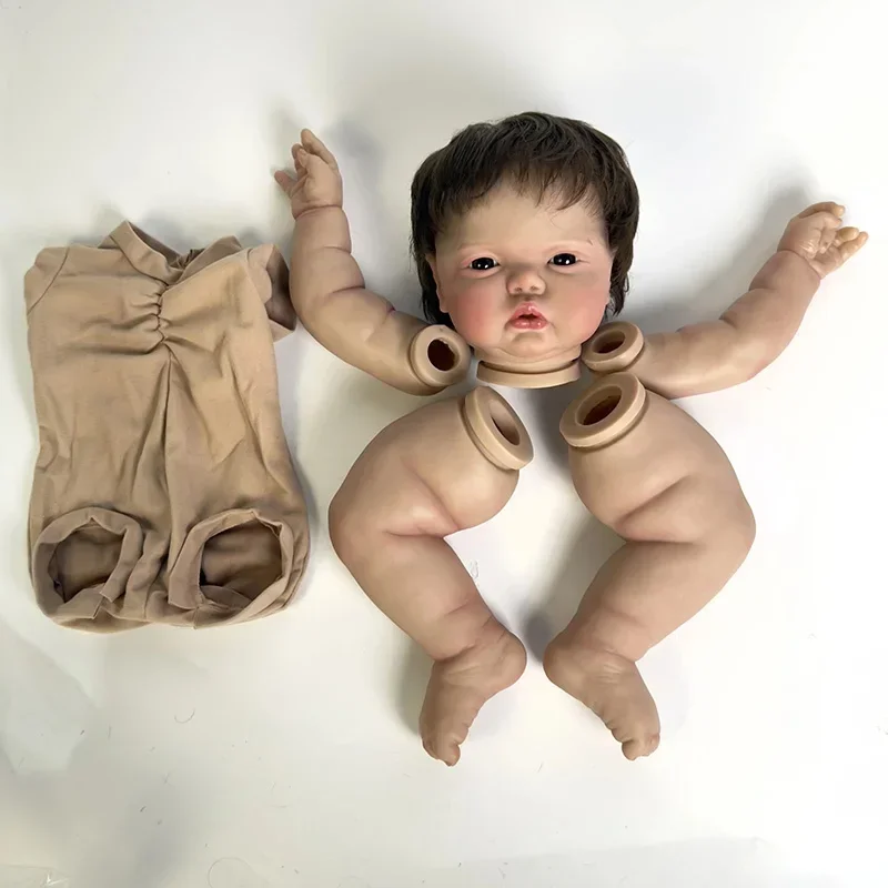 24inch Pickle Awake Reborn Baby Doll Size Kit Already Painted Lifelike Soft Touch Brown Short Hair DIY Doll Parts