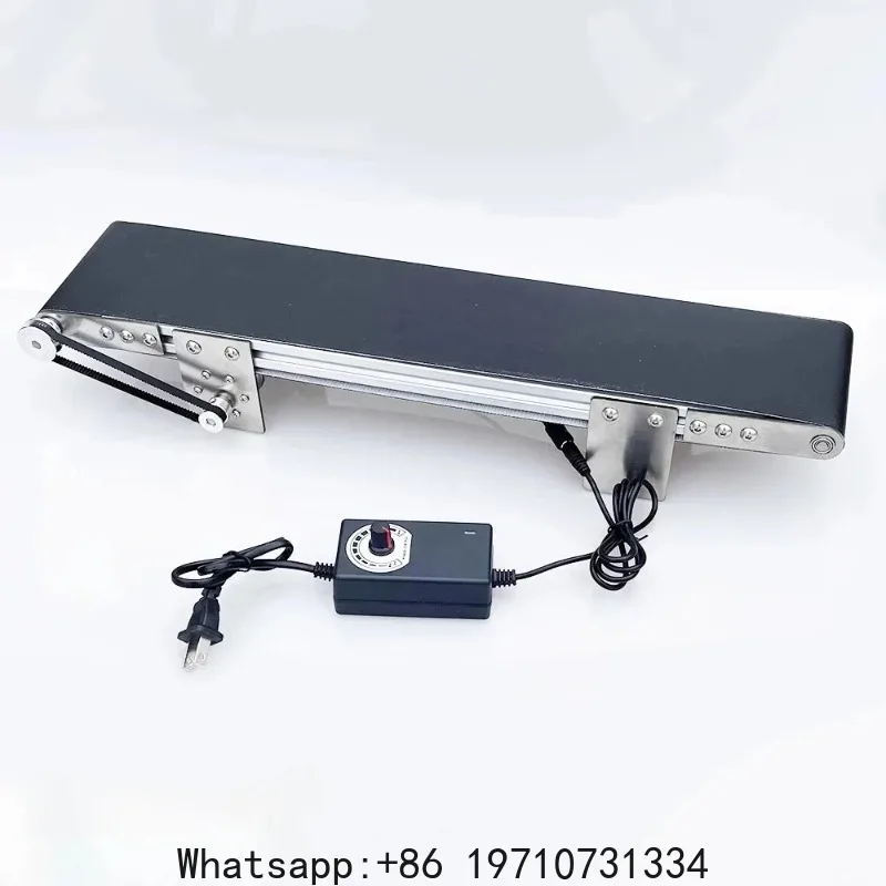 12x50cm Metal Desktop Conveyor Belt Small Assembly Line Electric Conveyor Belt Student Friction Experiment Teaching AC100-240V