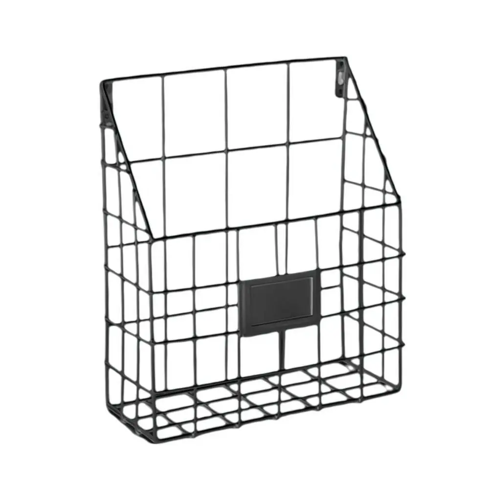 

Simple Iron Wire Mail Basket Black Easy To Install Hanging File Folder Wall Mounted Storage Rack Home Office