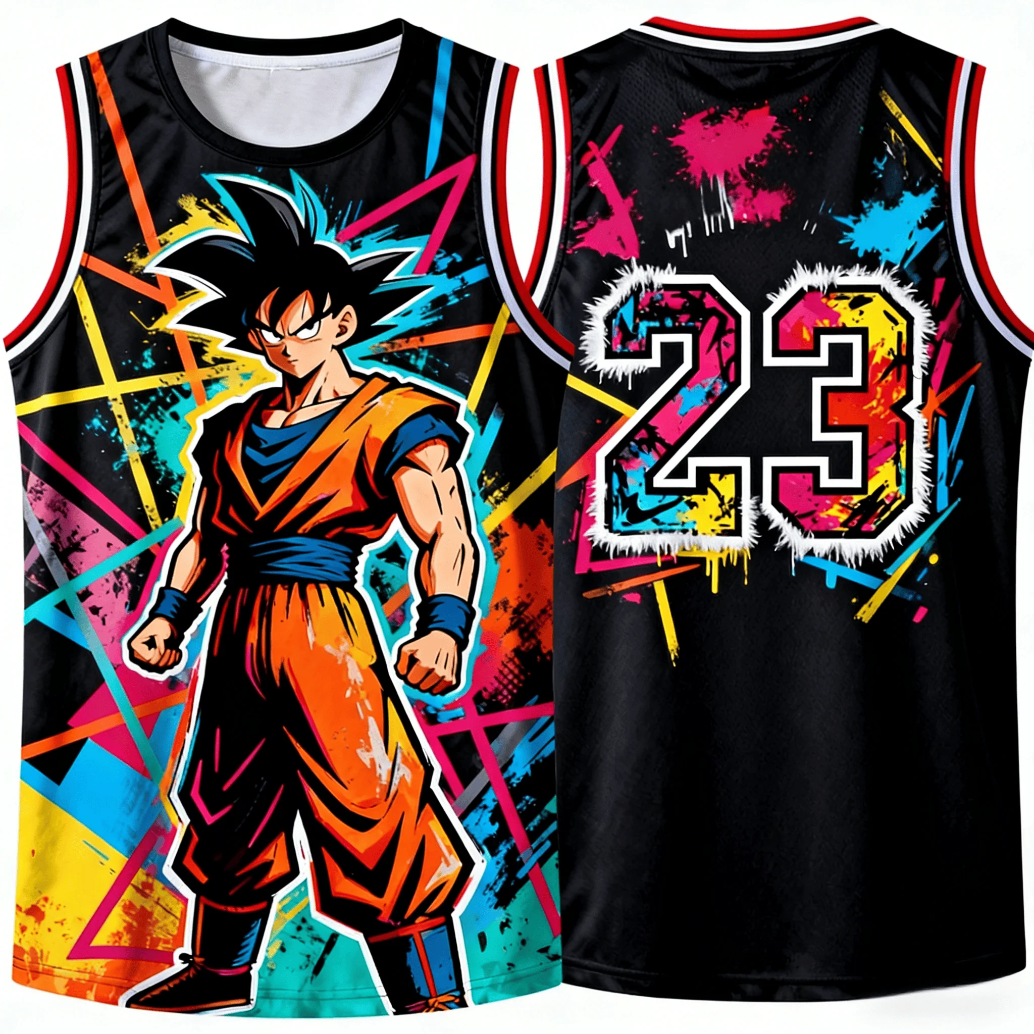 2026 Summer Dragon Ball Retro Sports Vest Oversized Fitness Goku Print Breathable Sweat-Wicking Unisex Streetwear Tank Top