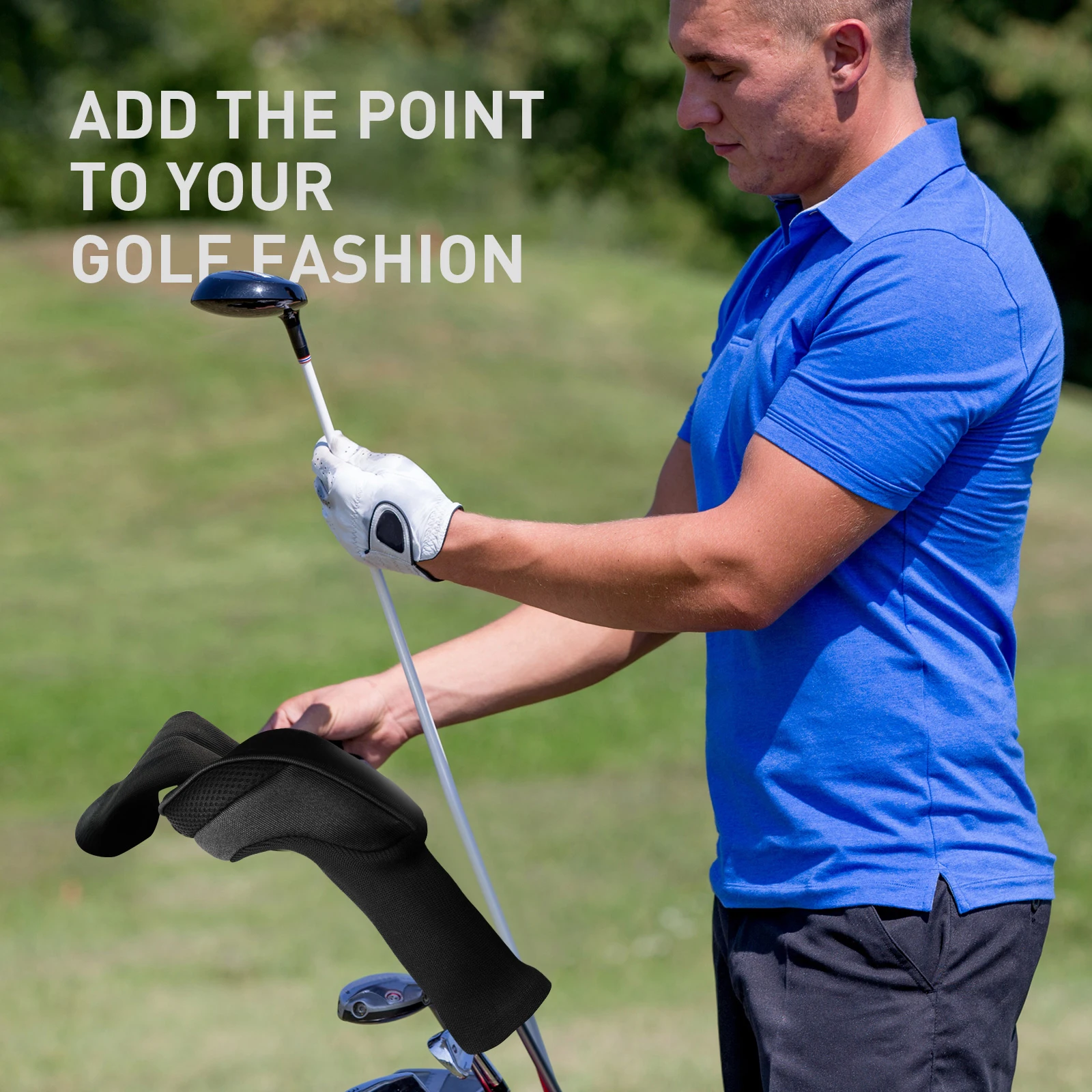 1 حزمة أغطية رأس نادي الغولف لخشب الهجينة طويلة الرقبة نوادي الغولف أغطية الرأس مع علامات قابلة للتبديل إكسسوارات الغولف