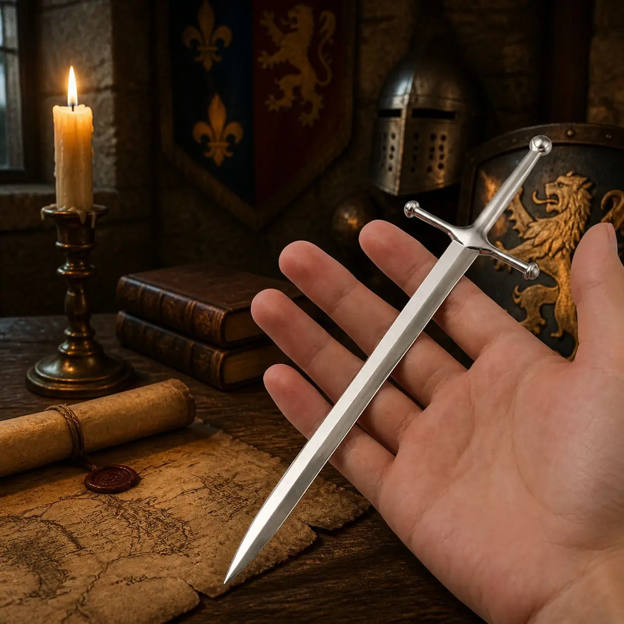 Letter Opener Envelope Mail Cutter Tool Sword Alloy Vintage Not Sharp Sword For Office Decoration Desk Collection Gift Props - view 4