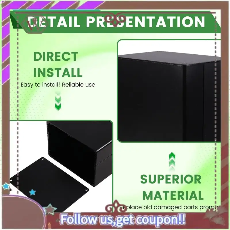 علبة مشروع إمداد الطاقة ABBG-DIY، حاوية ألومنيوم سوداء 120 × 63 × 155 مم، صندوق أدوات للإلكترونيات #4