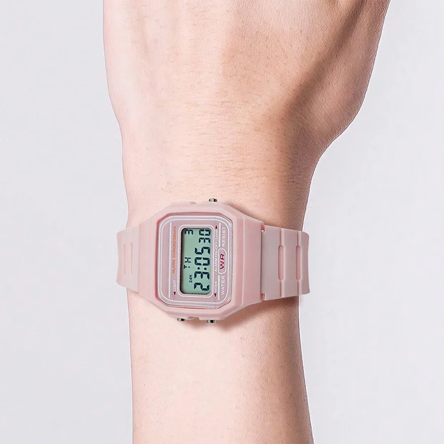 1pc Kids Tpu Strap Led Square Dial Digital Watch For Teen Students Daily Life