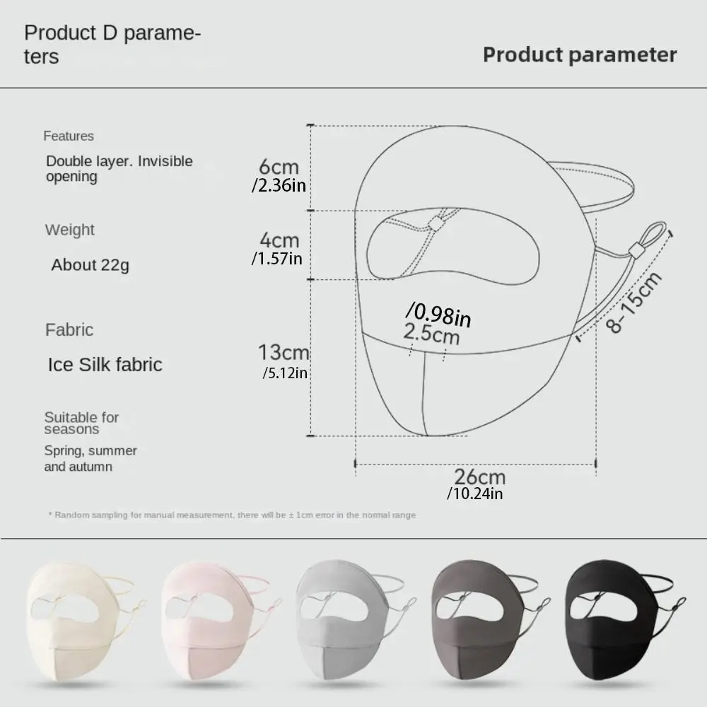 Bufanda de protección solar ajustable, máscara de seda de hielo, máscara facial de verano, cubierta facial, velo de protección solar, bufandas faciales, máscara de protección solar para Golf