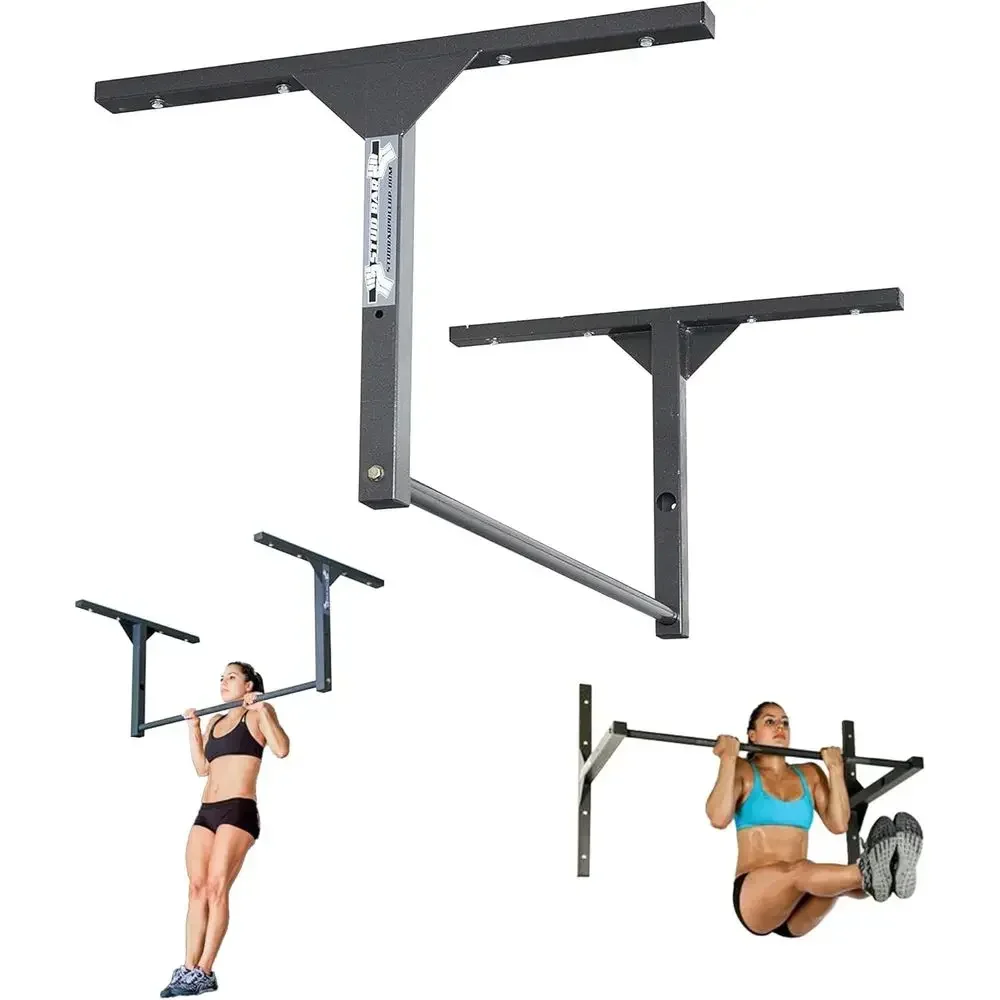 Industrial-Grade Wall-Mounted Pull-Up Bar, 600 lbs Capacity, Ideal for 9 ft Ceilings