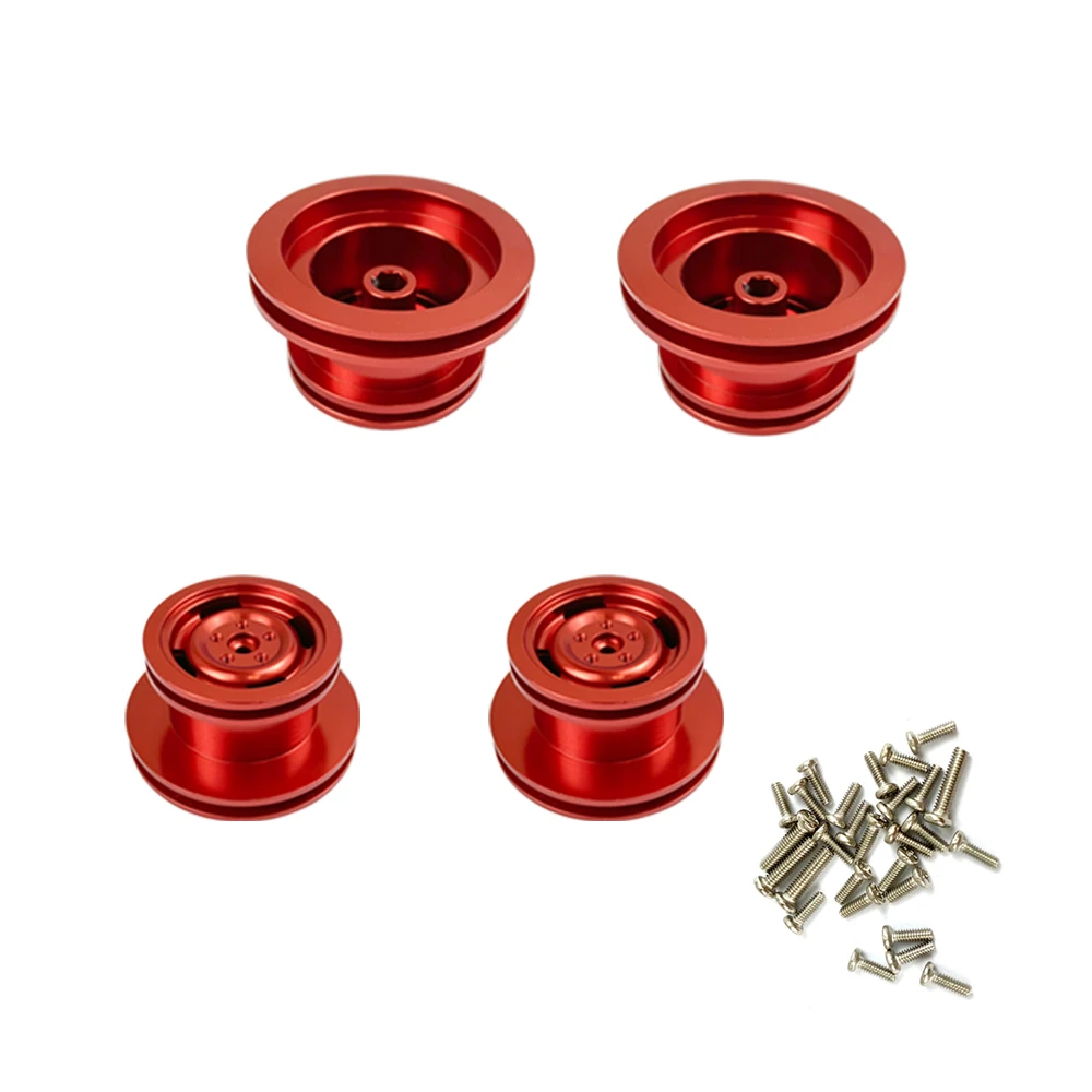 4Pcs Metal Wheel Hub Wheels Rim Upgrade Tires for RC Car 1/12 MN99S D90 D91 MN45 45K 90K 91K 96 99 99A RC Car Spare Parts