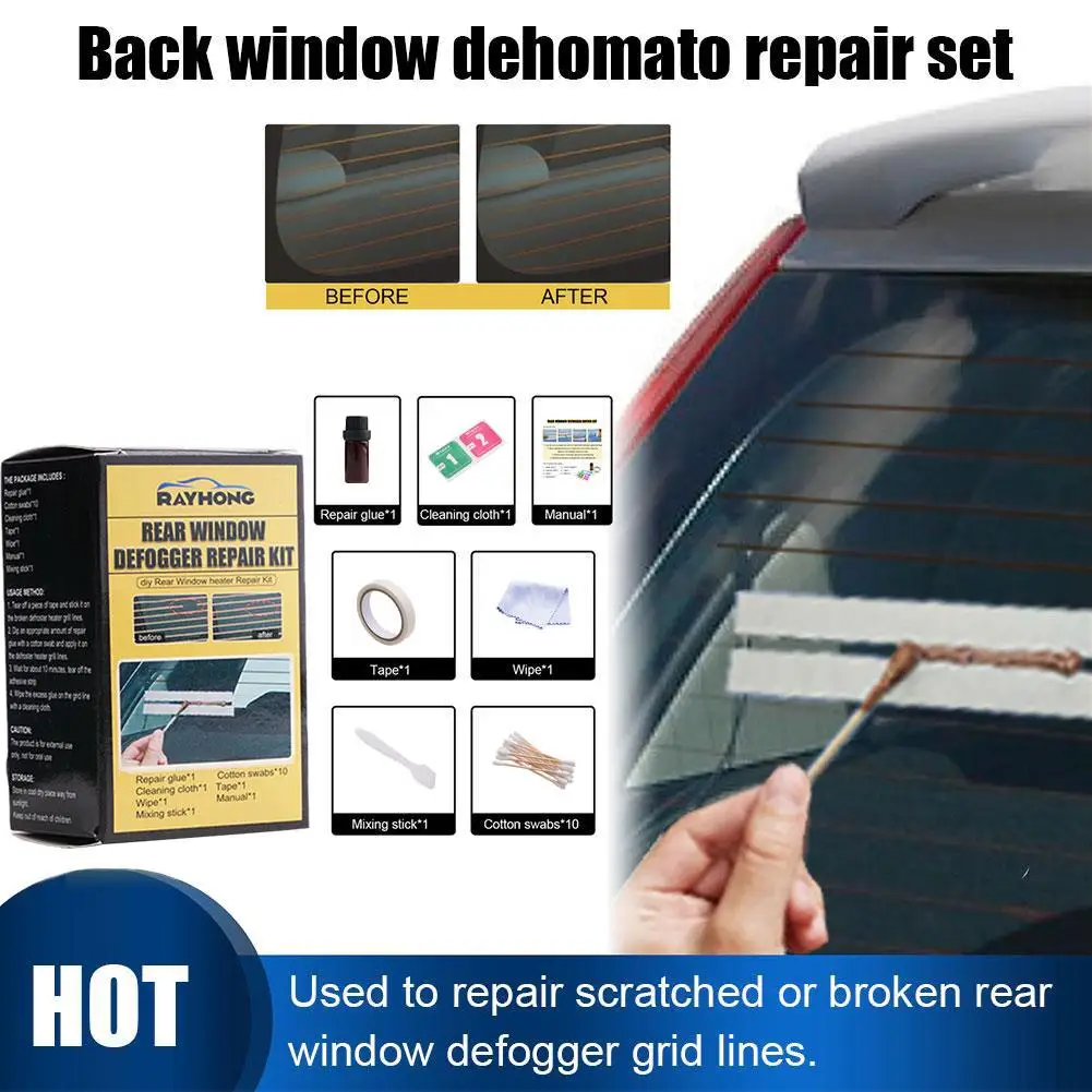 

Car Rear Window Defogger Repair Kit DIY Quick Repair Accessories Auto Care Kit Scratched Lines Grid Defroster Heater Broken L7B3