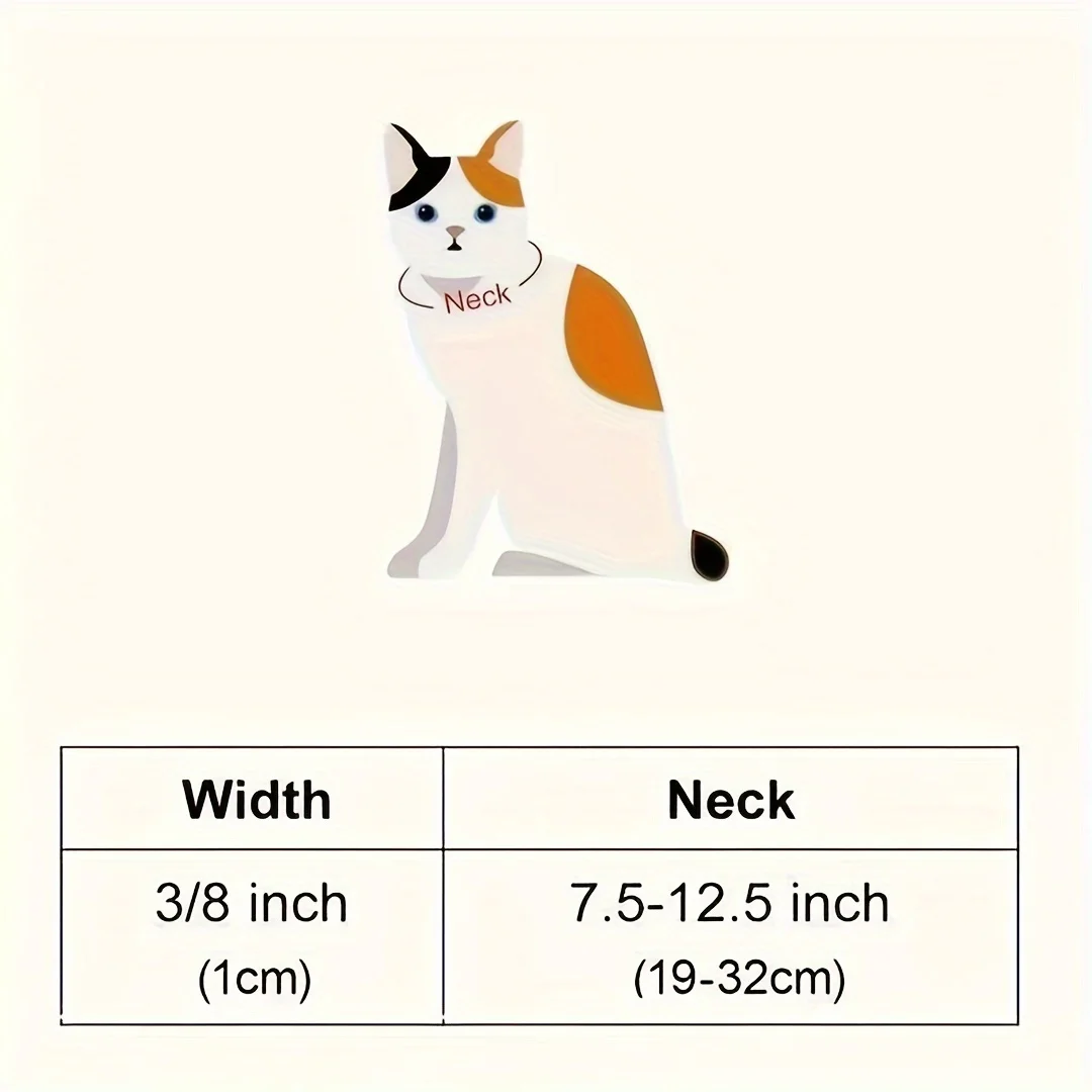 Random Color Anti-Choking Cat Collar, Adjustable Pet Collar in Multiple Colors