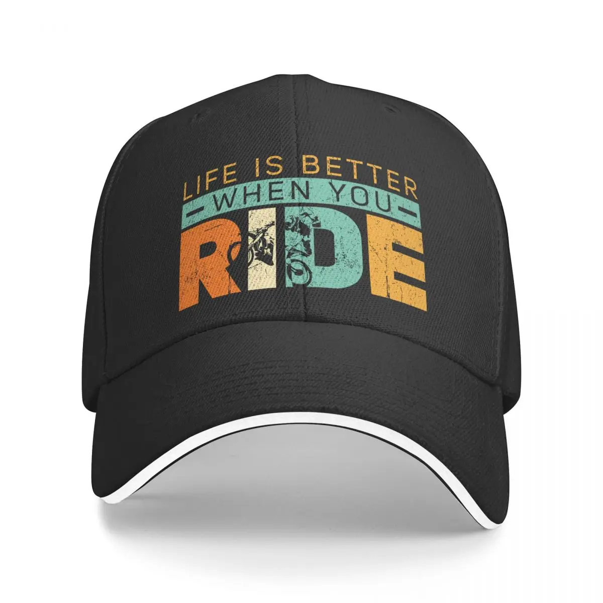 Life Is Better When You Ride Motorbike Dirt Bike Motocross Motor Sport Sunprotection Cap Sun Visor Caps Cowboy Hat Peaked Hats