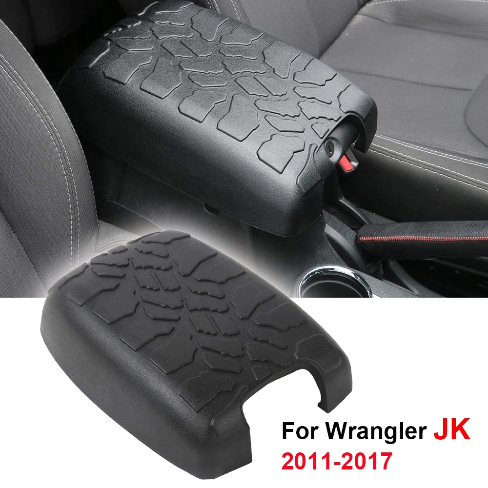 

Car Rubber Armrest Box Pad Center Console Armrest Storage Box Decoration Cover For Jeep Wrangler JK 2011-2017