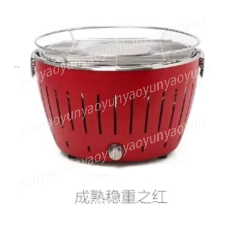 Parrilla de Carbón Vegetal sin Humo Lotus, Parrilla Portátil de Acero Inoxidable para Jardín, Hogar y Camping