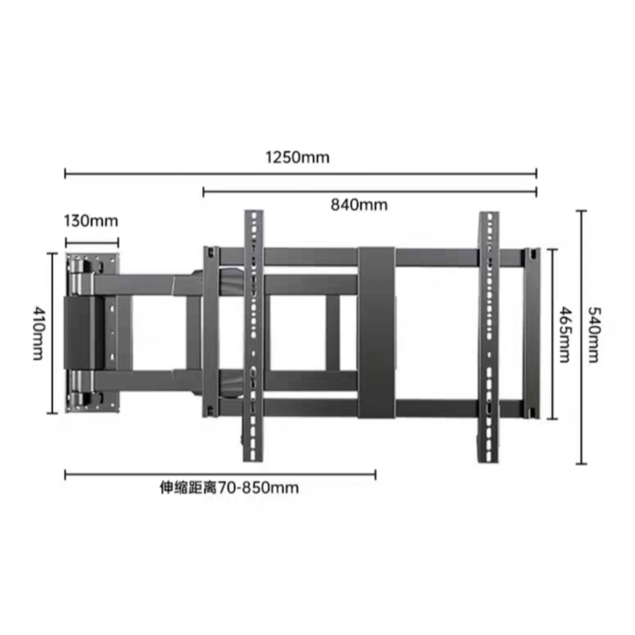 85inch Motorized 180 Degrees Swivel Electric TV Wall Mount Bracket Smart Remote Control for Home Hotel Office Auto Rotating