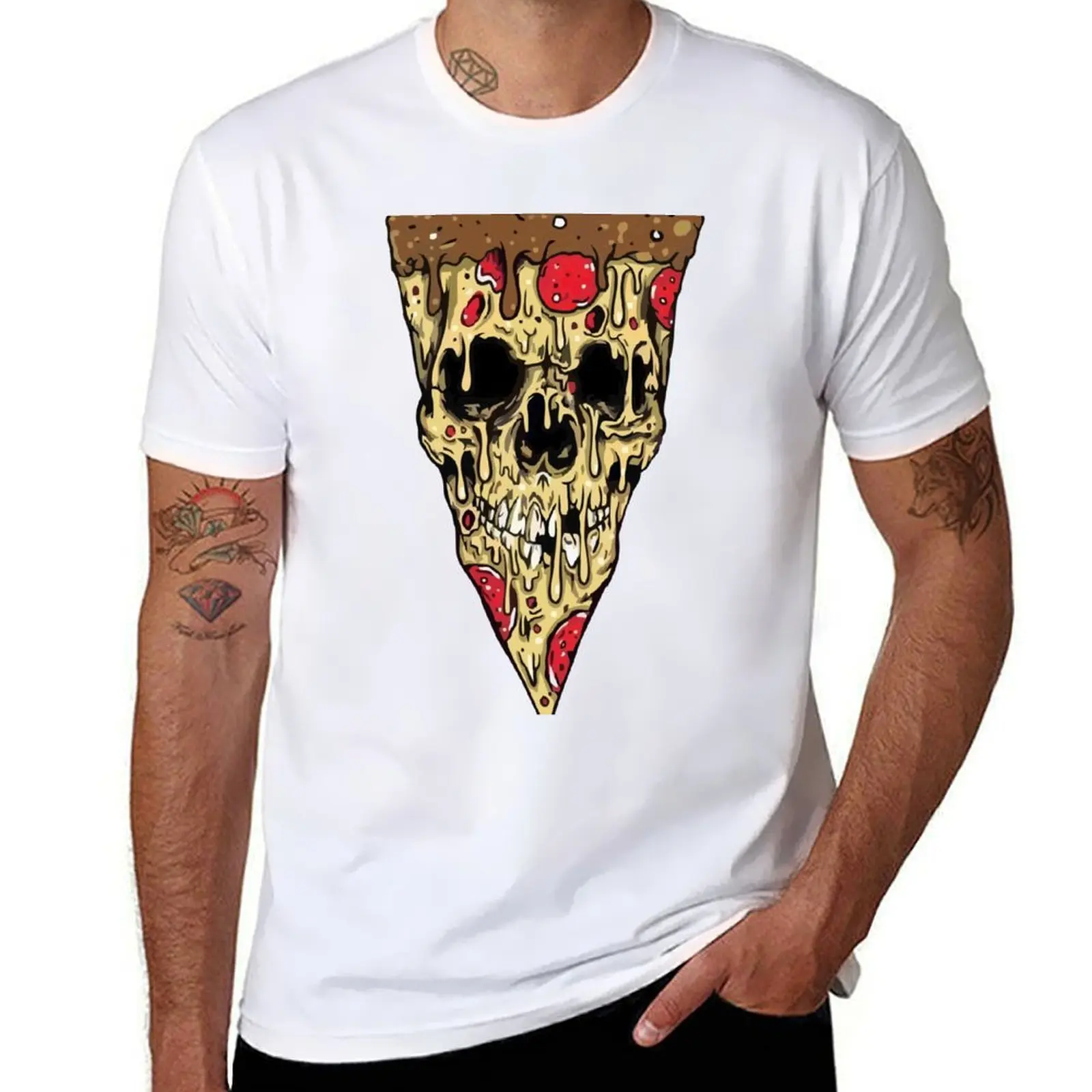 

Pizza skull T-Shirt man t shirts graphic man t shirts high quality luxury brand T-Shirt
