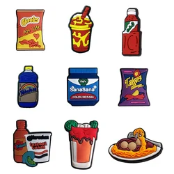 9pcs Kawaii Food Shoe Decoration Charms for Clog Sandals, Mexican Themed Charms Accessories for Adults Party Favor