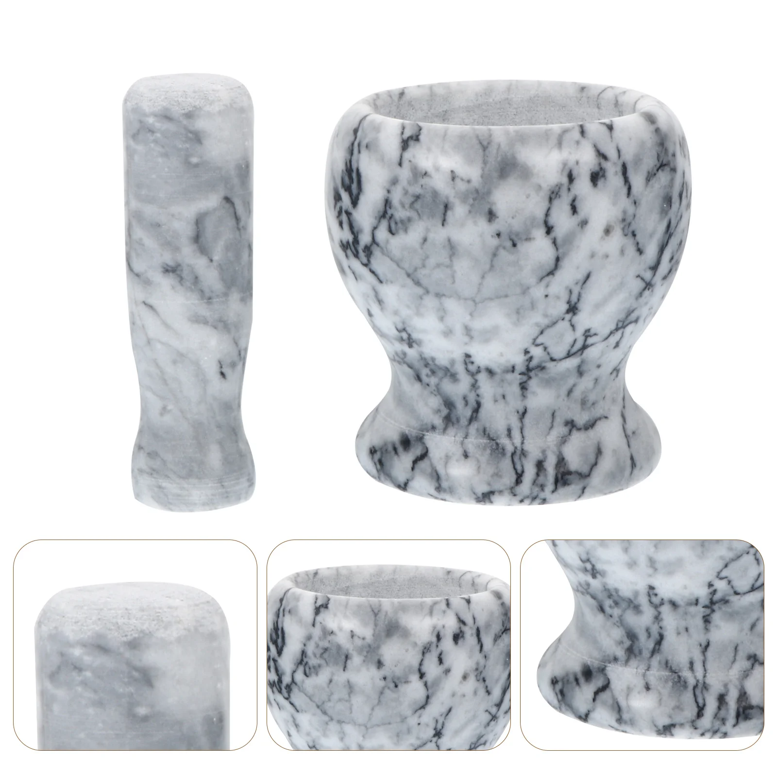 

1 set Garlic Masher Set Marble Mortar Pestle For Crushing Herbs Spices Garlic Kitchen Gadget Home Use Multi-Functional Tool