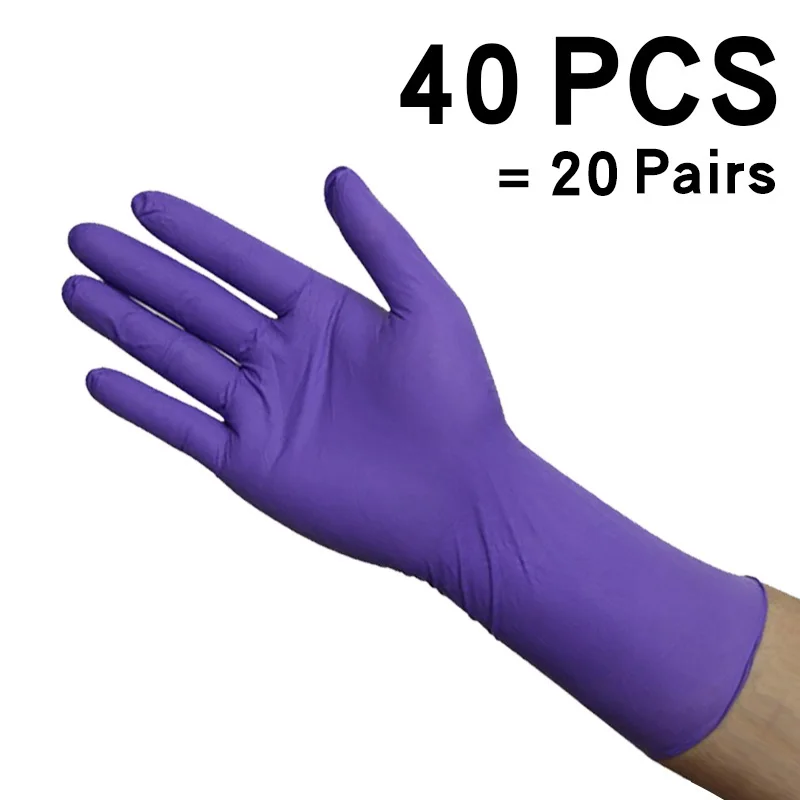 12 Inches Acid and Alkali Resistant Kitchen Household Scrubber DishwashingTools Disposable Rubber Cleaing Nitrile Gloves