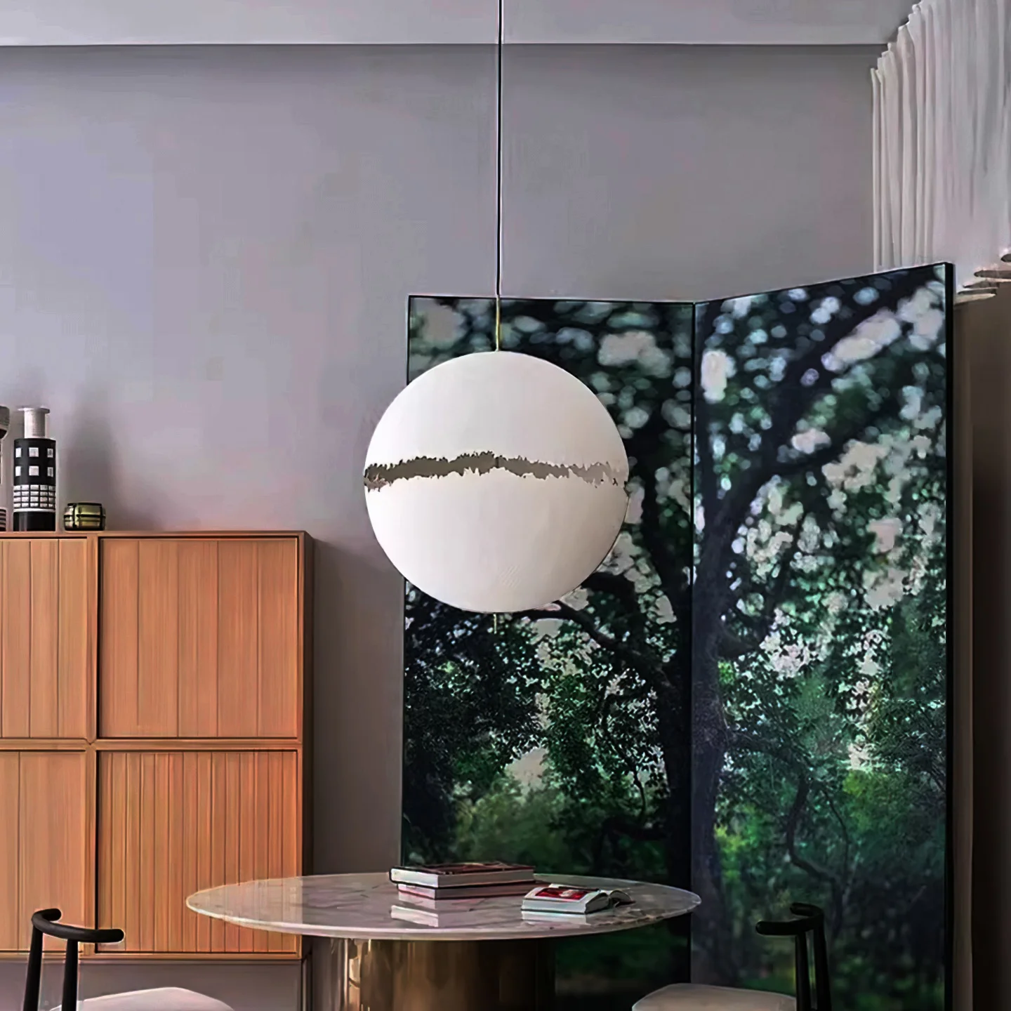 Modern Translucent Eggshell Design Ceiling Pendant Lights Art Home-applicant LED G4 Dimmable Indoor Lamps For Dining Room