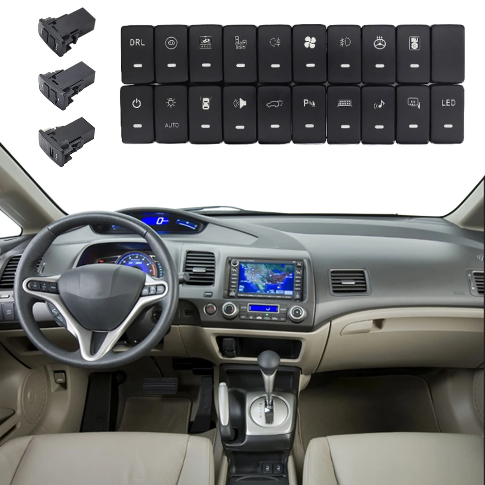 

1 PCS LED Dashboard Control Switch Button For Honda Accord 2008-2013 CR-V 2007-2015 For Odyssey (North America) 2011-2017