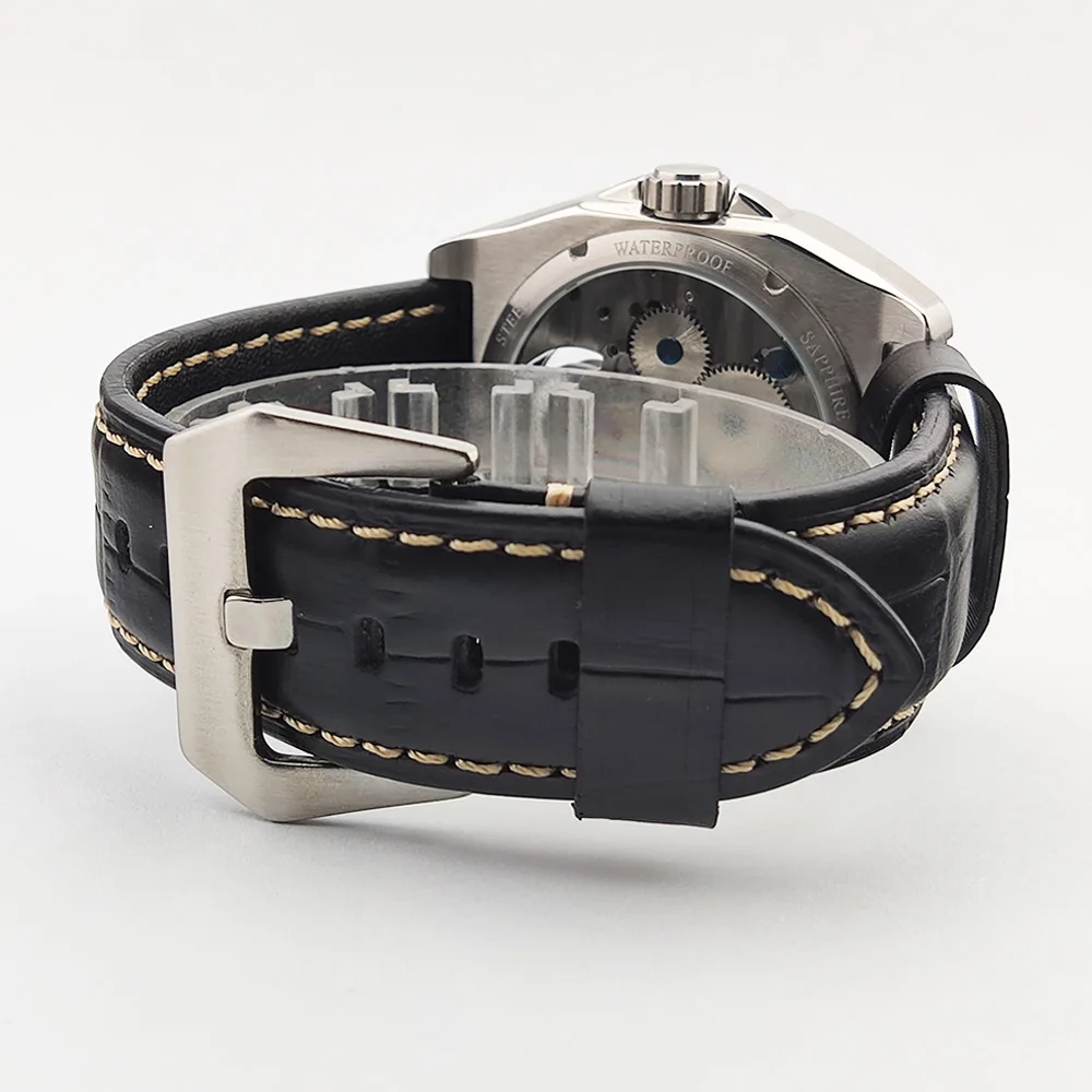 41mm Tourbillon Mechanical Men's watch Stainless steel sapphire glass visual bottom cover luminous luxury business watch for men