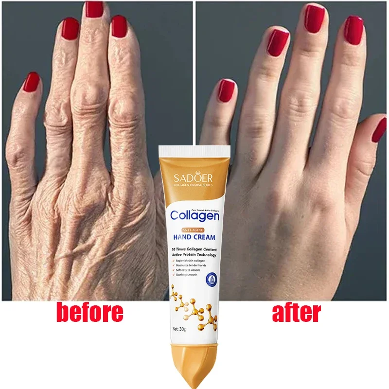 Collageen Anti-Rimpel Handcrème Anti Crack Drogen Reparatie Serum Vervagen Fijne Lijntjes Exfoliërende Witten Hydraterende Koreaanse Huidverzorging