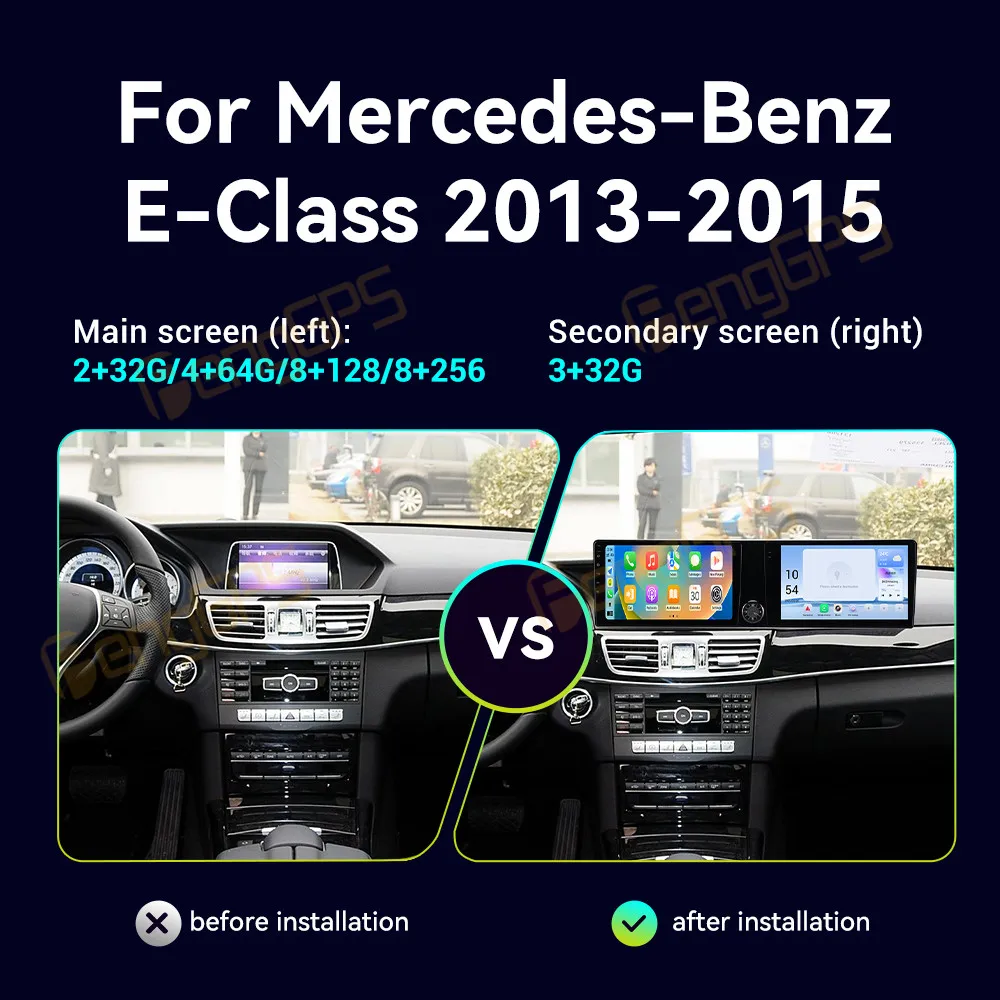 

10.1" Dual Screen Android 14 Car Radio For Mercedes-BenzE-Class 2013-2015 Multimedia Player Video Stereo GPS Navigation Carplay