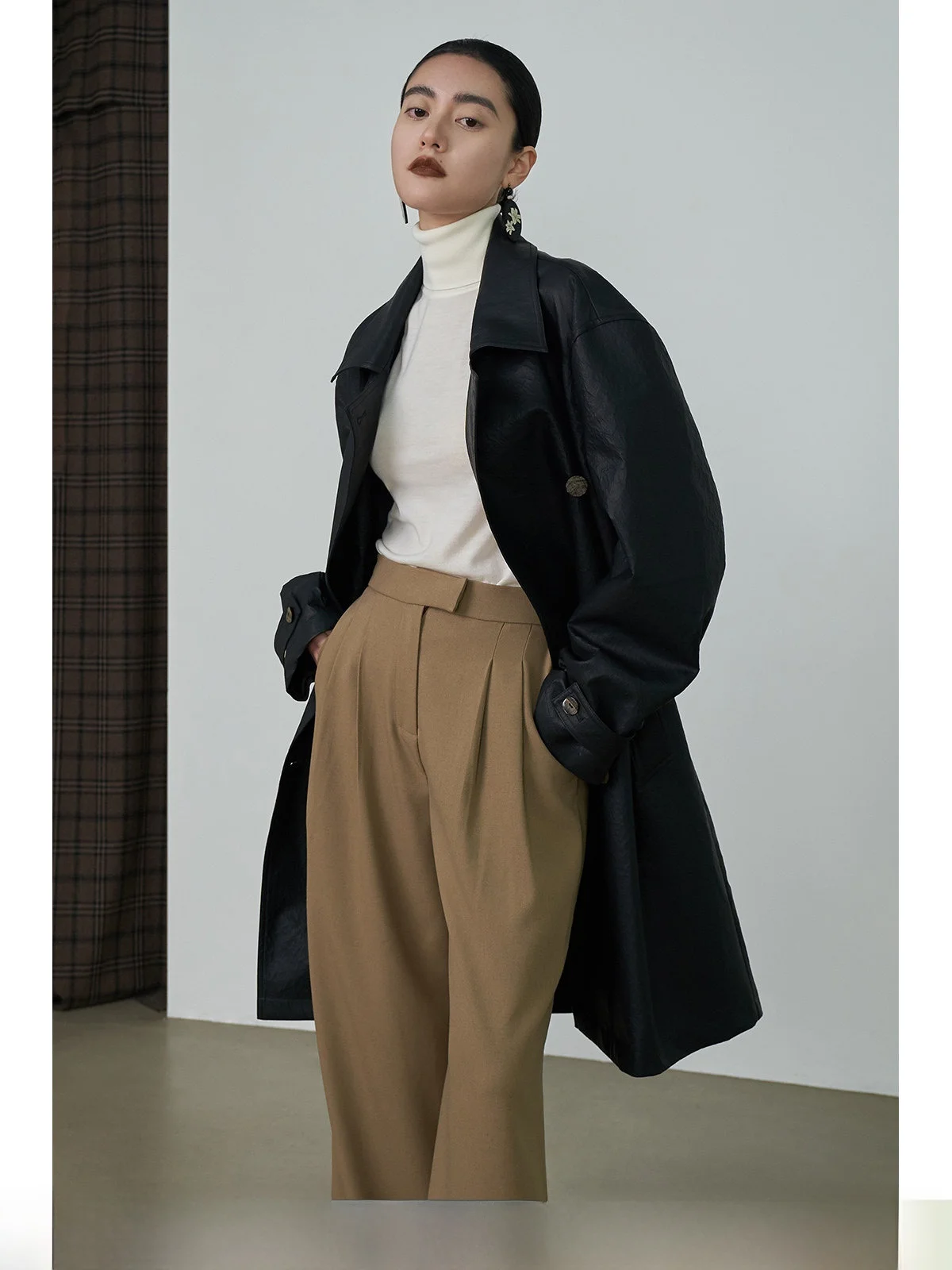 

Брюки-палаццо Soofon Odor: свободные прямые брюки с высокой талией из полиэстера для женщин