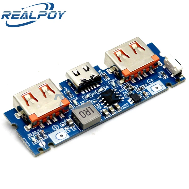 Lithium Battery Charger Board LED Dual USB 5V 2.4A Micro / Type-C USB Mobile Power Bank 18650 Charging Module