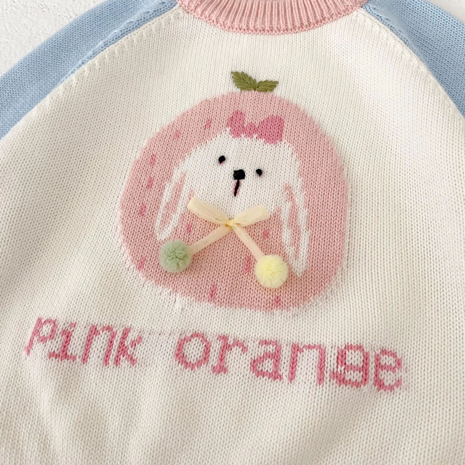 Frühling und Herbst Neue Stil 1-3 Jahre Alte Weibliche Baby Ärmel Kaninchen Gestrickte Hoodie Pullover