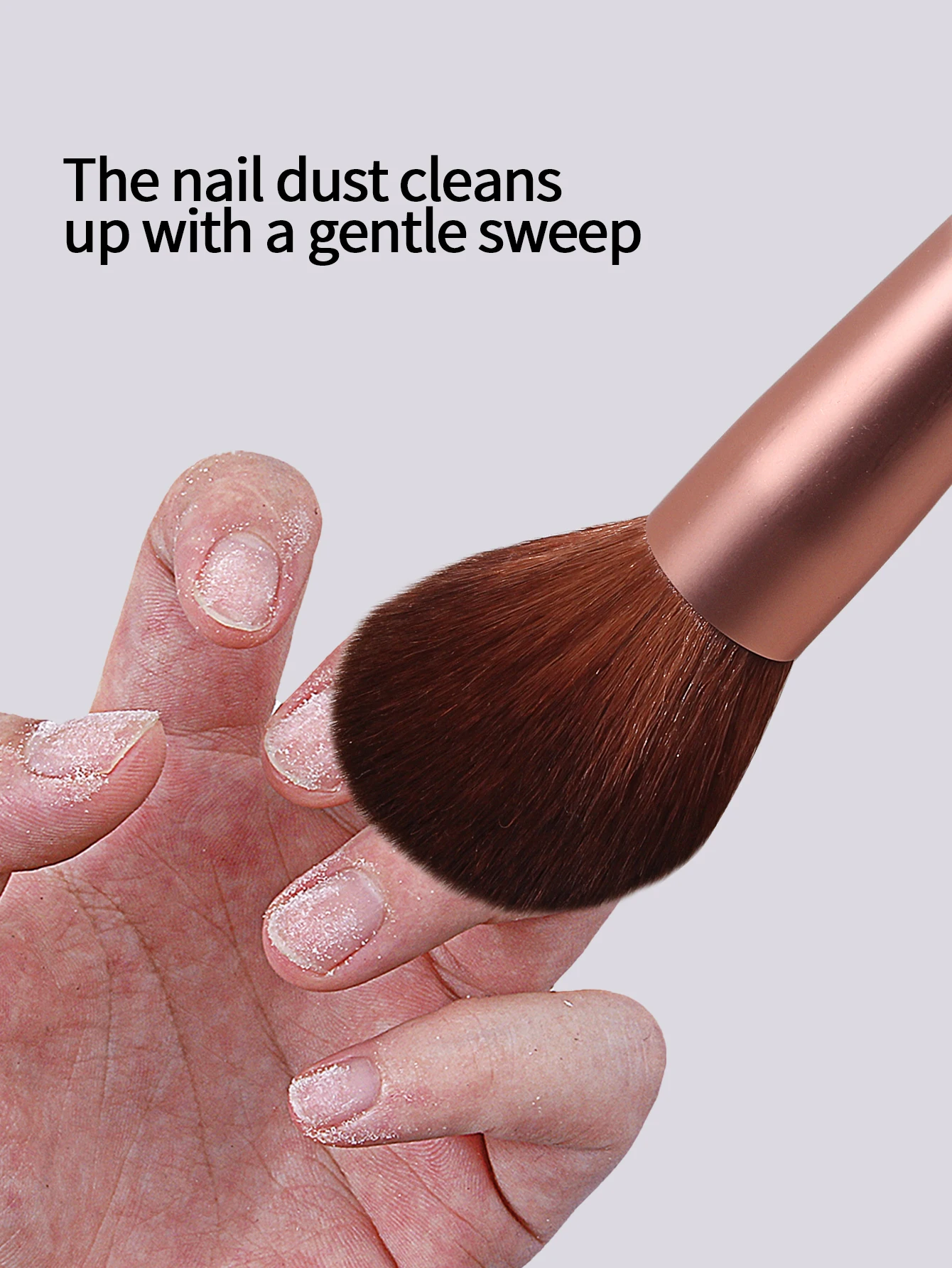 قطعة واحدة من فرشاة الأظافر الاحترافية، فرشاة غبار الأظافر، تلميع الأظافر، فرشاة تنظيف وإزالة الغبار، أداة أظافر متعددة الوظائف #4