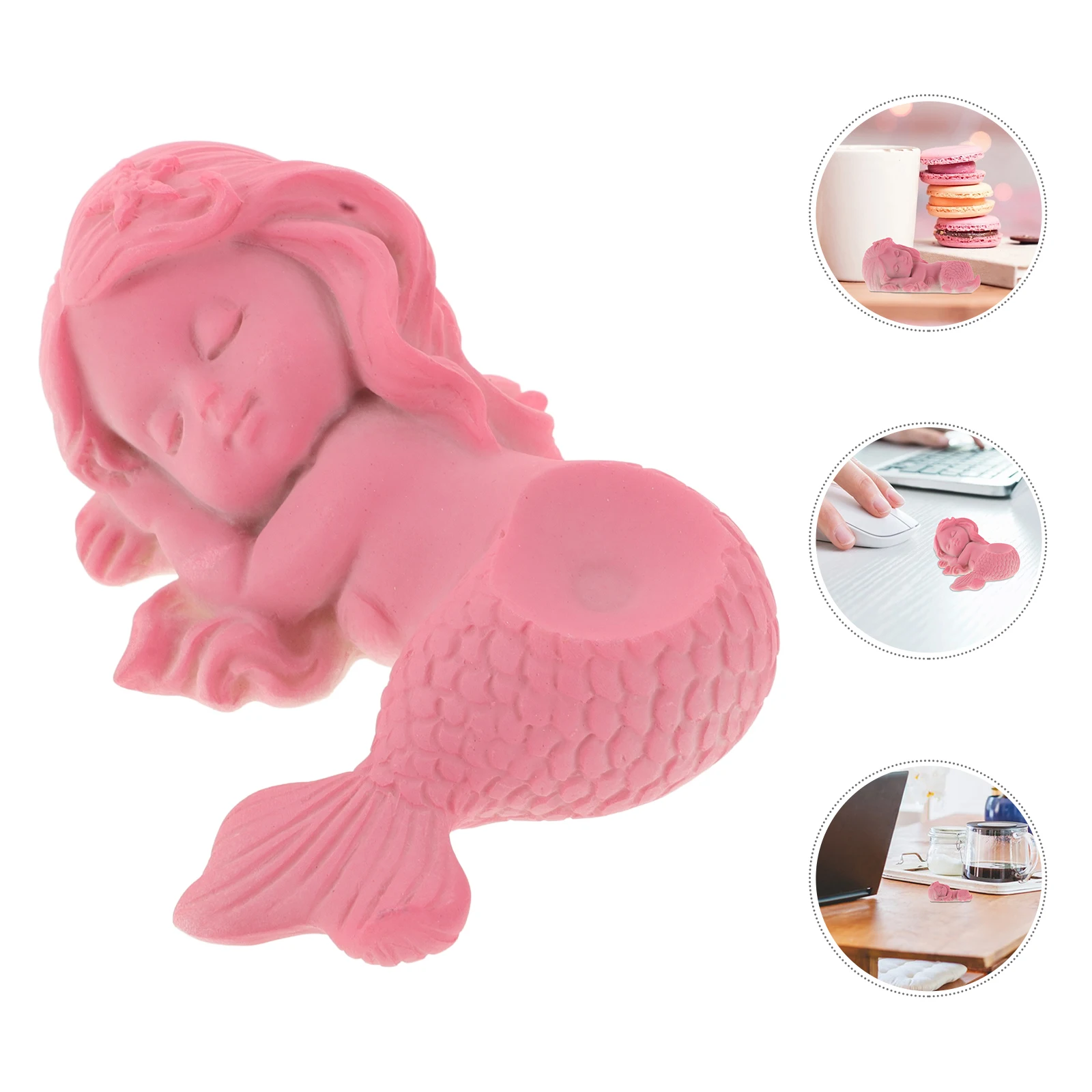 

Exquisite Mini Statue Small Resin Decoration Crystal Ball Display Craft Decorative Figure Garden Mermaid