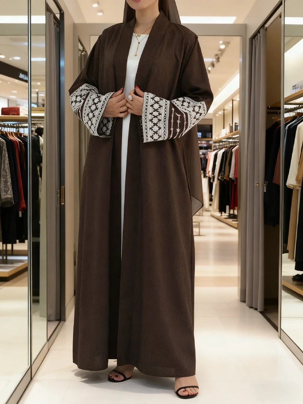 

Embroidery Dresses Eid Muslim Cardigan Women Lace Up Long Robe Ramadan Morocco Dubai Jalabiya Abayas Kaftan Islam Abaya Vestidos