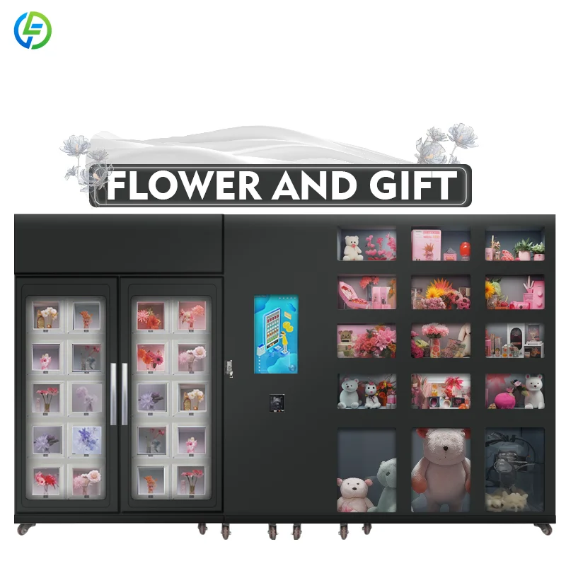 FL Refrigerated Ambient Gift Boxes Fresh Flower Vending Machine Locker for Gifts Bouquets Customized