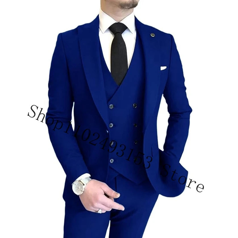 Male Blazers 3 Pieces Black Suits For Men Formal Wedding Suits For Men Business Groom Wear Tuxedos Jacket Trajes De Hombre