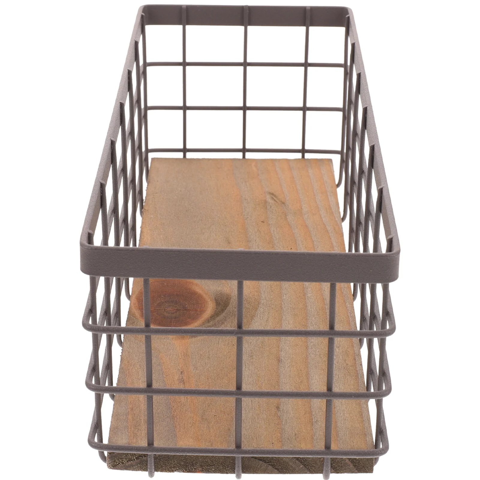 

Iron Storage Basket Hollow Container Wall mounted Rack Wood Board Large Capacity Easy Clean Home ganizing Solution