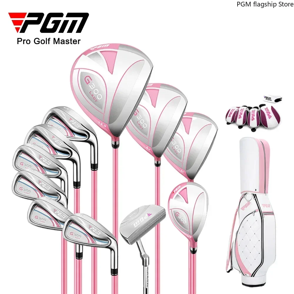 PGM-palos de Golf con eje de carbono para mujer, conjunto completo de aleación de titanio, 1 Juego de madera, 11 piezas, LTG035